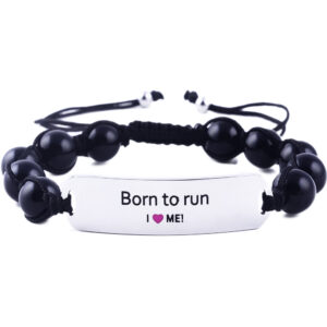 Born to run motivational beaded bracelet