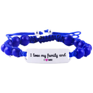 I love my family and I love me, motivational bracelet for children