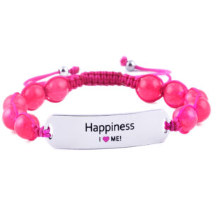 Happiness, beaded motivational bracelet