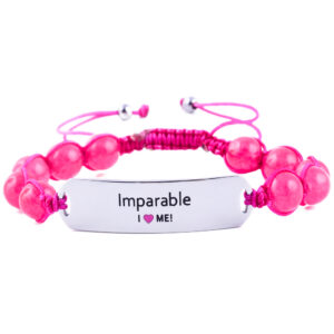 Imparable, pulsera de motivacion con acero inoxidable och piedras naturales