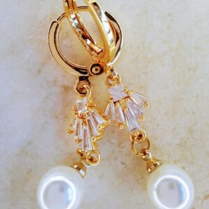 crystals, pearl, earring