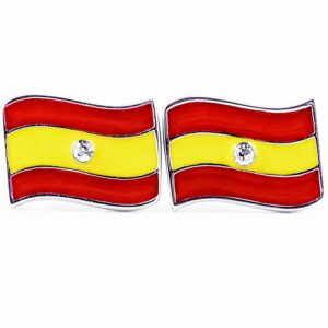 Spanish flag sterling silver earrings, studs
