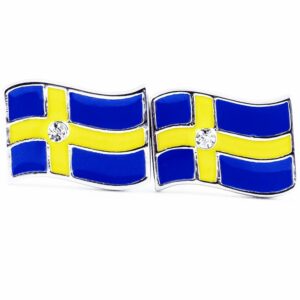 Swedish flag stud sterling silver earrings