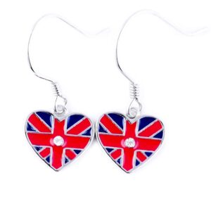 UK flag earrings sterling silver