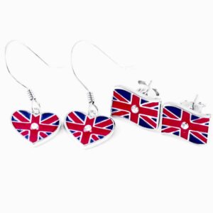 UK flag earrings sterling silver