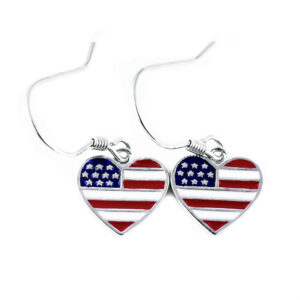 USA flag sterling silver earrings