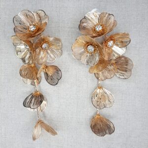 Golden petals earrings, Large