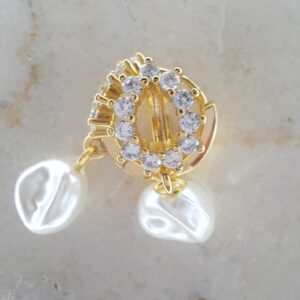 crystals and pearl earrings