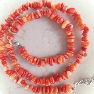 red orance coral necklace
